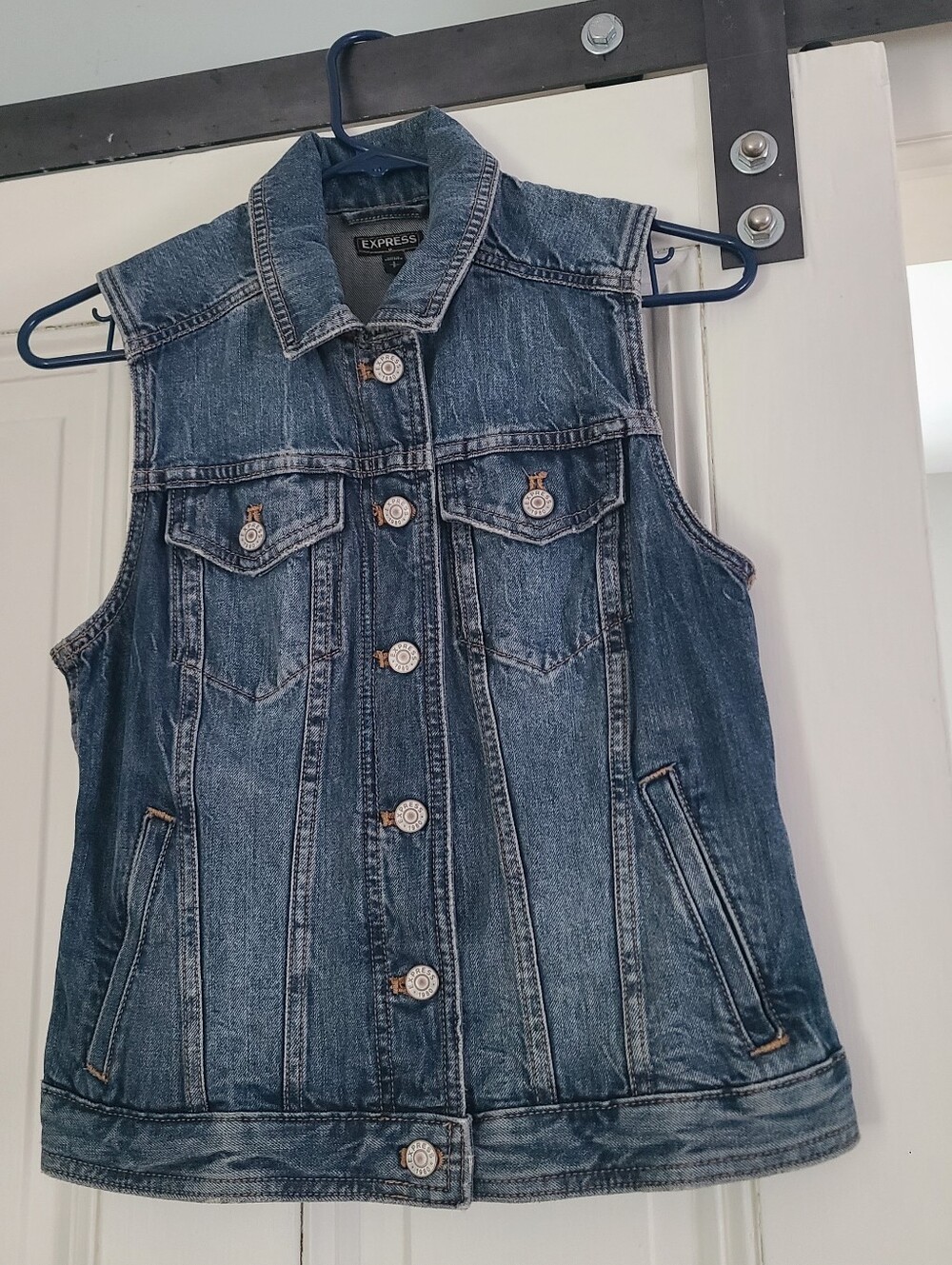 Express Sleeveless Denim Vest - Classic Blue
